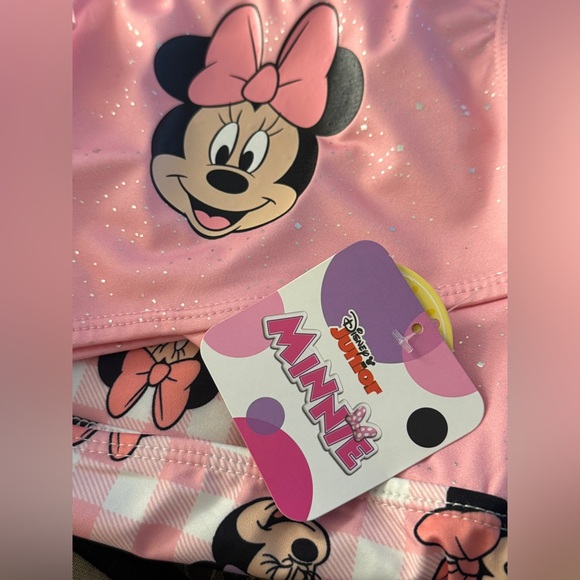 Disney Jr Minnie Mouse Pink & White One Piece Peek-A-Boo Bathing Suit - Size 2T - Picture 6 of 6
